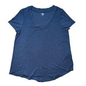 Market & Spruce V-Neck Short Sleeve T-Shirt-Navy Blue-Large-GUC